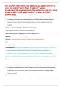 ATI CAPSTONE MEDICAL SURGICAL ASSESSMENT 2 &sol;ALL 50 QUESTIONS AND CORRECT WELL ELABORATED ANSWERS WITH RATIONALES&sol; ATI MED SURG CAPSTONE ASSESSMENT 2 REAL LATEST EXAM-2025 