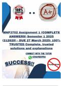 MNP3702 Assignment 1 &lpar;COMPLETE ANSWERS&rpar; Semester 1 2025 &lpar;212628&rpar; - DUE 27 March 2025