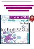 TEST BANK - Timby's Introductory Medical-Surgical Nursing&comma; 13th Edition &lpar;Donnelly-Moreno&rpar;&comma; Verified Chapters 1 - 72&comma; Complete