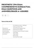 PROSTHETIC CPM EXAM COMPREHENSIVE GUIDE&sol;ACTUAL EXAM QUESTIONS AND ANSWERS&sol;GRADE A&plus; ASSURED