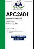 APC2602 Assignment 1 &lpar;QUALITY ANSWERS&rpar; Semester 1 2025