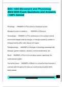 BSC 1005 Movement and Physiology  2024&sol;2025 Exam Questions and Answers  &vert; 100&percnt; Solved 