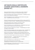 IAP DEATH DOULA CERTIFICATE COURSE QUESTIONS & ANSWERS &lpar;RATED A&plus;&rpar;