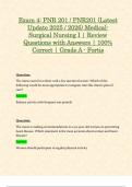 Exam 4&colon; PNR 201 &sol; PNR201 &lpar;Latest Update 2025 &sol; 2026&rpar; Medical-Surgical Nursing I &vert; Review Questions with Answers &vert; 100&percnt; Correct &vert; Grade A - Fortis
