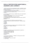 DOULA CERTIFICATION EXAM QUESTIONS & ANSERS 100&percnt; CORRECT