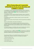 RESA Partnership and Corporation  UPDATED ACTUAL Exam Questions and  CORRECT Answers 