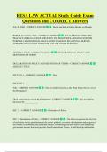 RESA LAW ACTUAL Study Guide Exam  Questions and CORRECT Answers 