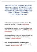 COSMETOLOGY INSTRUCTOR TEST  FINAL EXAM 2025 NEWEST ACTUAL  EXAM COMPLETE EXAM QUESTIONS  WITH DETAILED VERIFIED ANSWERS  &lpar;100&percnt; CORRECT ANSWERS&rpar;  &sol;ALREADY GRADED A&plus;