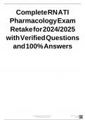 Complete RN ATI Pharmacology Exam Retake for 2024&sol;2025 with Verified Questions and 100&percnt; Answers