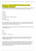 Nutrition CCRI NURS1010 Questions with Complete Solutions