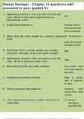 Dietary Manager - Chapter 24 questions well answered to pass graded A&plus;