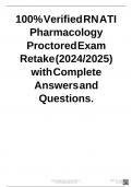 100&percnt; Verified RN ATI Pharmacology Proctored Exam Retake &lpar;2024&sol;2025&rpar; with Complete Answers and Questions&period;