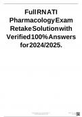 Full RN ATI Pharmacology Exam Retake Solution with Verified 100&percnt; Answers for 2024&sol;2025&period;