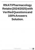 RN ATI Pharmacology Retake &lpar;2024&sol;2025&rpar; with Verified Questions and 100&percnt; Answers Solution&period;