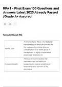 RPA 1 - Final Exam 100 Questions and Answers Latest 2025  Already Passed &sol;Grade A&plus; Assured