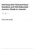 Med Surg Hesi V2&sol;Actual Exam Questions and Well Elaborated Answers &sol;Grade A&plus; Assured
