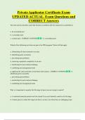 Private Applicator Certificate Exam  UPDATED ACTUAL  Exam Questions and  CORRECT Answers