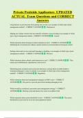 Private Pesticide Applicators  UPDATED  ACTUAL  Exam Questions and CORRECT  Answers 