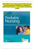 TEST BANK For Davis Advantage for Pediatric Nursing&colon; Critical Components of Nursing Care&comma; 3rd Edition by Kathryn Rudd&comma; Complete Chapter's 1 - 22&comma; 100 &percnt; Verified