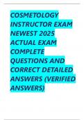 COSMETOLOGY INSTRUCTOR EXAM NEWEST 2025 ACTUAL EXAM COMPLETE  QUESTIONS AND CORRECT DETAILED ANSWERS &lpar;VERIFIED ANSWERS&rpar; &vert;ALREADY GRADED A&plus;&vert;&vert;BRAND NEW&excl;&excl;