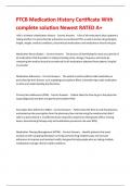 PTCB Medication History Certificate With complete solution Newest RATED A&plus; 