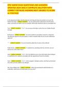 EPIC NURSE EXAM QUESTIONS AND ANSWERS UPDATED 2024&sol;2025 A COMPLETE SOLUTION WITH CORRECT DETAILED ANSWERS BEST GRADED TO SCORE A&plus; FOR PASS