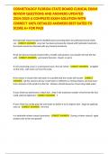 COSMETOLOGY FLORIDA STATE BOARD CLINICAL EXAM REVIEW QUESTIONS AND ANSWERS UPDATED 2024&sol;2025 A COMPLETE EXAM SOLUTION WITH CORRECT 100&percnt; DETAILED ANSWERS BEST RATED TO SCORE A&plus; FOR PASS
