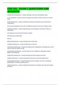 CSD 431 - EXAM 1 QUESTIONS AND ANSWERS