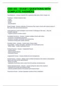 CSD 431 - EXAM 1 QUESTIONS WITH COMPLETE ANSWERS