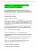 Chapter 17 Schizophrenia &lpar;Psych - Exam 4&rpar; Correct Answers