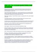 CSD 431 CH&period; 6 EXAM QUESTIONS AND ANSWERS