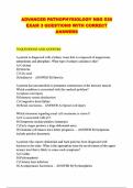 ADVANCED PATHOPHYSIOLOGY NSG 530 EXAM 3 QUESTIONS WITH CORRECT ANSWERS