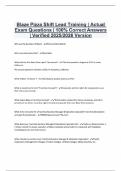 Blaze Pizza Shift Lead Training &vert; Actual Exam Questions &vert; 100&percnt; Correct Answers &vert; Verified 2025&sol;2026 Version
