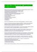 CSD 431 FINAL EXAM SET QUESTIONS AND ANSWERS