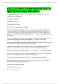 CSD 431 FINAL EXAM REVIEW TEST 2 QUESTIONS AND ANSWERS