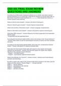 CSD 431 FINAL EXAM REVIEW QUESTIONS AND ANSWERS