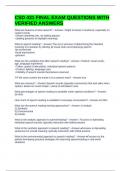 CSD 431 FINAL EXAM QUESTIONS WITH VERIFIED ANSWERS