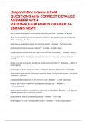 Oregon tattoo license EXAM QUESTIONS AND CORRECT DETAILED ANSWERS WITH RATIONALES&vert;ALREADY GRADED A&plus; &vert;&vert;BRAND NEW&excl;&excl;