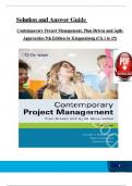 Solutions Manual for Contemporary Project Management&comma; Plan-Driven and Agile Approaches&comma; 5th Edition by Kloppenborg &lpar;Ch 1 &ndash; 15&rpar; > Download as Pdf File <