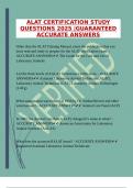 ALAT CERTIFICATION STUDY QUESTIONS 2025 &vert;GUARANTEED ACCURATE ANSWERS