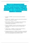 WGU C715 ORGANIZATIONAL  BEHAVIOR OBJECTIVE ASSESSMENT  ACTUAL EXAM 2025&sol;2026 COMPLETE  QUESTIONS WITH VERIFIED CORRECT  ANSWERS &vert;&vert; 100&percnt; GUARANTEED PASS  <NEWEST VERSION> 