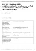 HLTH 305 - Final Exam 2025 update&vert;comprehensive questions and verified answers &lpar;complete solutions&rpar; ASSURED SUCCESS&vert;GRADE A&plus;&excl;&excl;
