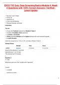 EDCO 735 Quiz&colon; Data Screening Basics Module 4&colon; Week 4 Questions with 100&percnt; Correct Answers &vert; Verified &vert; Latest Update