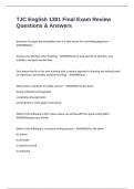 TJC English 1301 Final Exam Review Questions & Answers