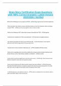 Brain Story Certification Exam Questions with 100&percnt; Correct Answers &vert; Latest Version 2025&sol;2026 &vert; Verified