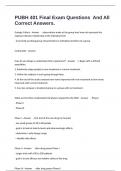 PUBH 401 Final Exam Questions  And All Correct Answers&period;