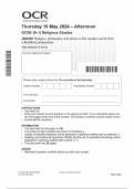   ACTUAL 2024 0CR GCSE &lpar;9&ndash;1&rpar; RELIGIOUS STUDIES  J625&sol;09 RELIGION&comma; PHILOSOPHY AND ETHICS  ACTUAL 2024 0CR GCSE &lpar;9&ndash;1&rpar; RELIGIOUS STUDIES J625&sol;09  RELIGION&comma; PHILOSOPHY AND ETHICS IN THE MODERN WORLD  FROM A BUDDHIST PERSPECTIVE MERGED QUESTION PAPER  &plus;MARK SC