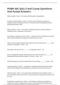 PUBH 401 Quiz 2 and 3 prep Questions And Actual Answers&period;