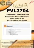 PVL3704 Assignment 2 &lpar;COMPLETE ANSWERS&rpar; Semester 1 2025 &lpar;721750&rpar; - DUE 17 April 2025