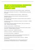 MILADY'S PROFESSIONAL BARBERING SAMPLE STATE BOARD EXAM 1 CORRECT 100&percnt;